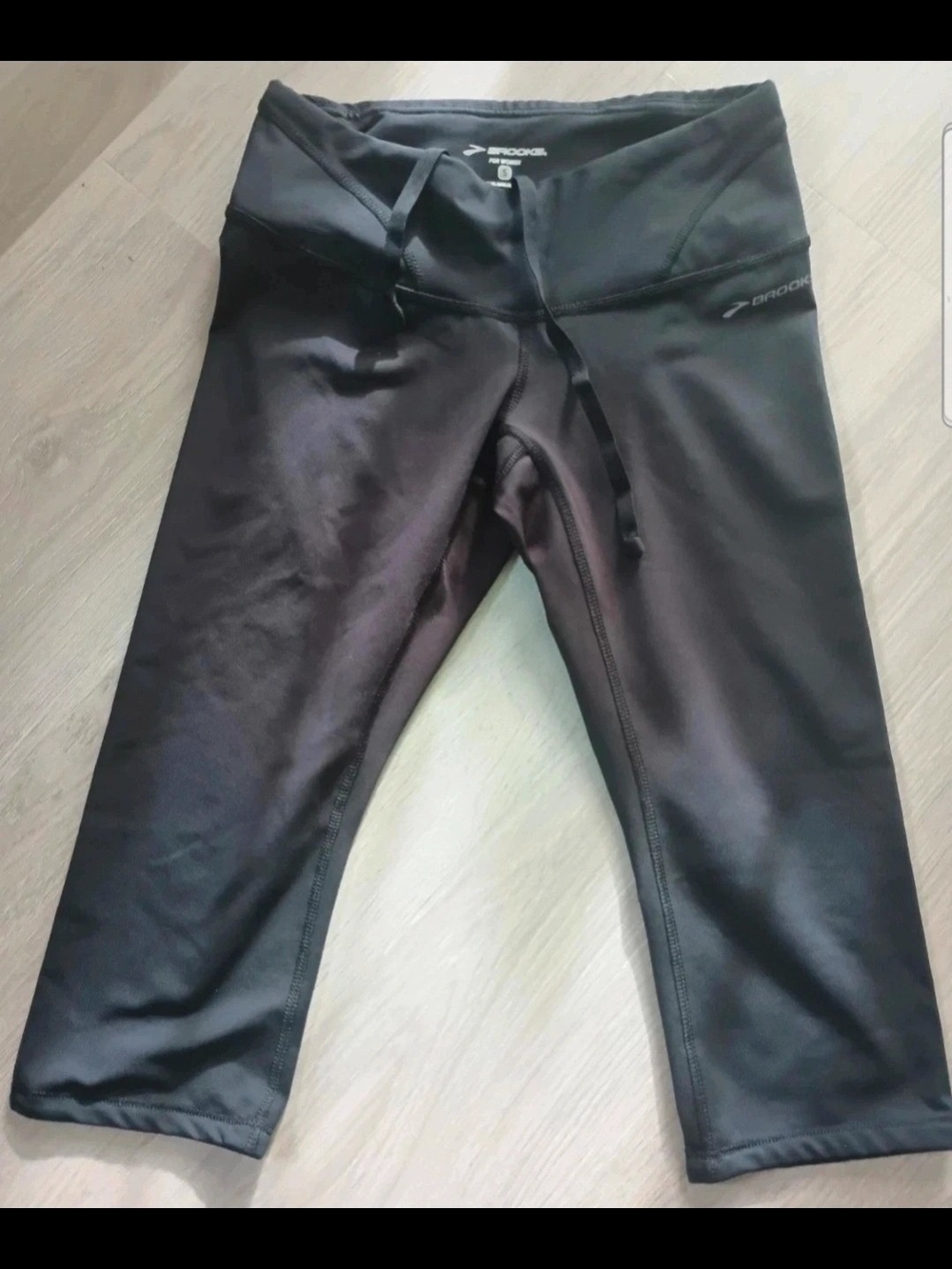 Brooks Black Workout Capri Leggings Size S | Running Yoga Activewear